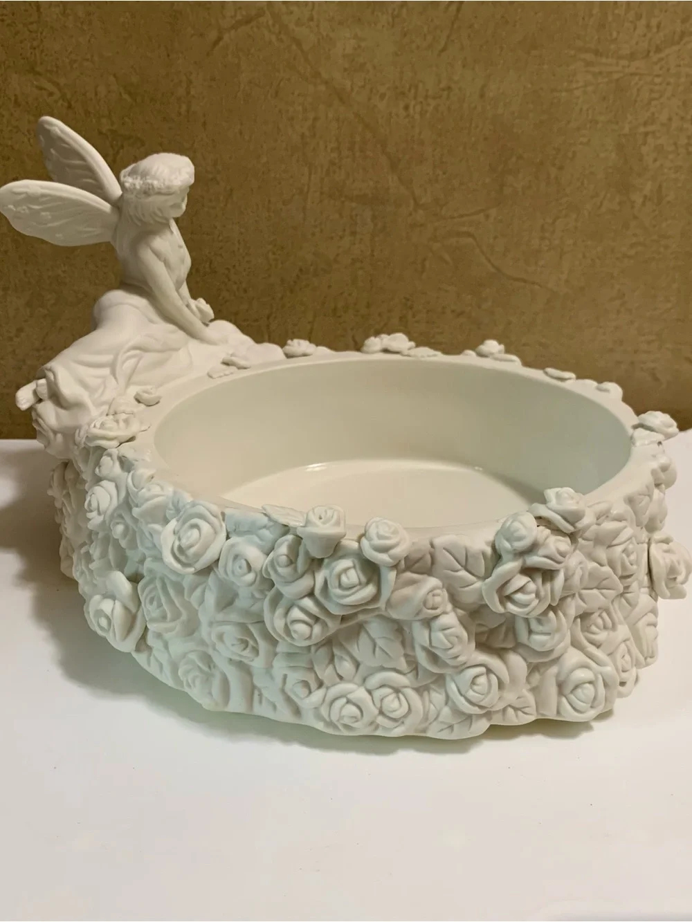 PARTYLITE Fairyland Reflections 3 Wick Candle Holder Porcelain Fairy P7068 NIB